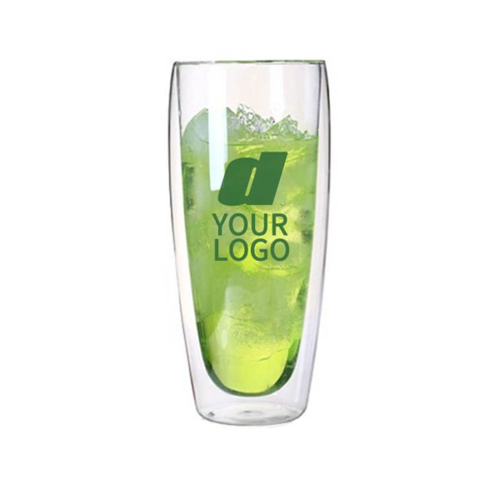 Custom 22oz/650ml Glasses Mug Double Wall Borosilicate Tall Glass Cup For  Tea Coffee Milk