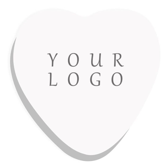 Custom 25 Sheets 3" x 3" Heart-shape Notepads Thank-you Memo Stickers Adhesive Note Pads