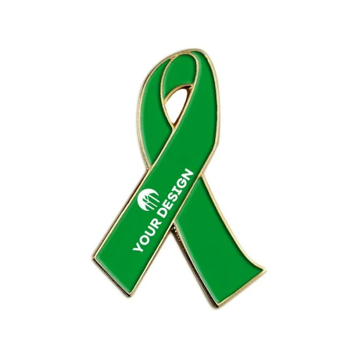 Custom 2D Awareness Metal Ribbon Lapel Pin for Fundraisers and Awareness Campaigns