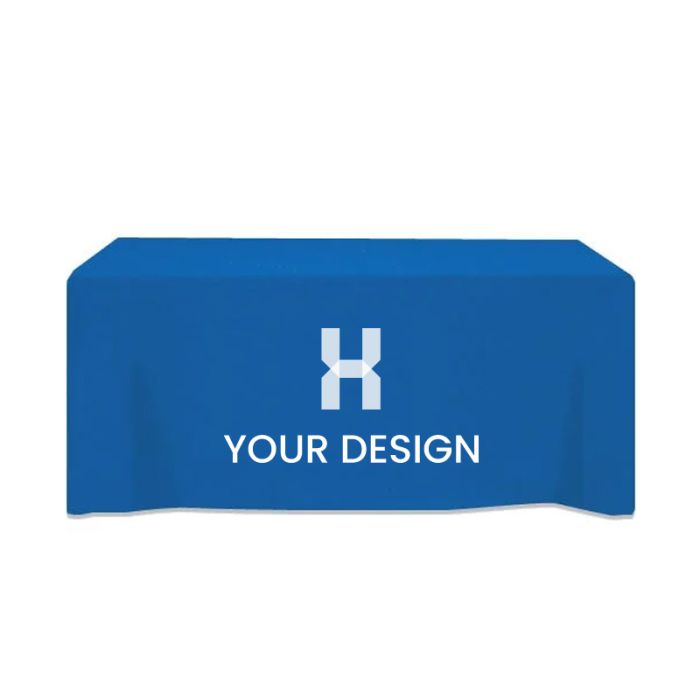Custom 3-Sided 8 Foot Fitted Table Cover - Full Color Logo Print