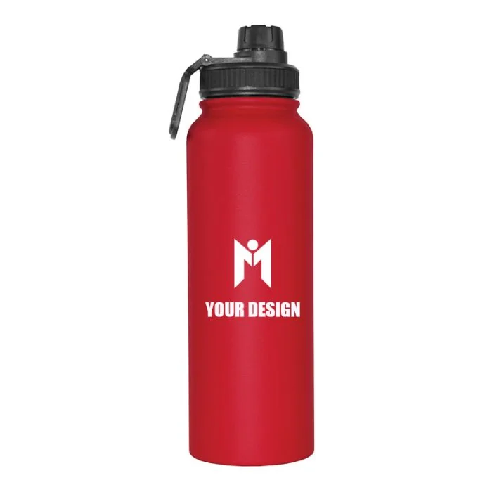 Custom 32 oz Vacuum Insulated Double Wall Stainless Steel Bottle with Screw-On Lid