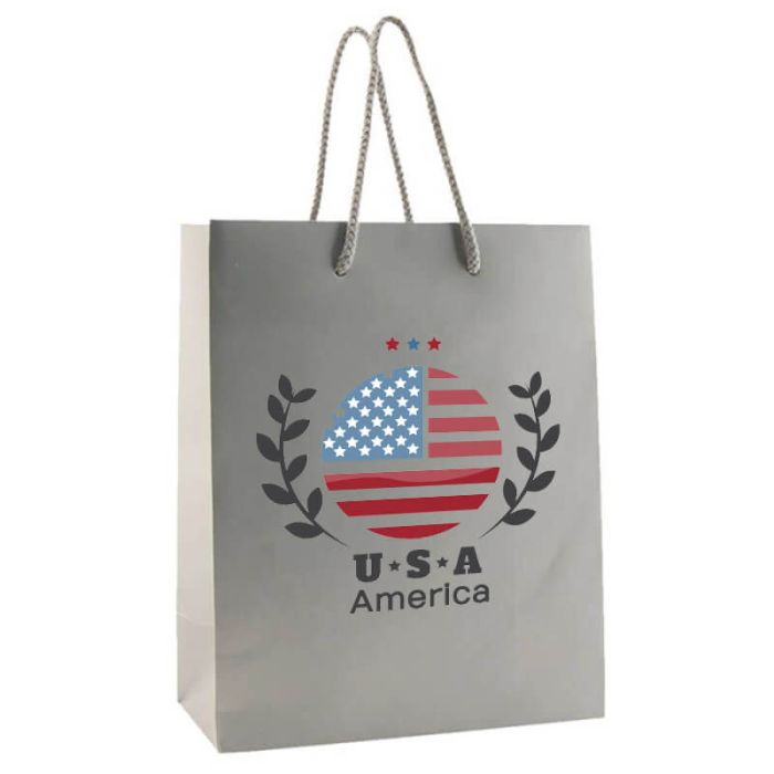 Custom Gloss Retail Shopping Bags 8 x 10 x 4 inch Laminated Euro Tote Paper Gift Bag