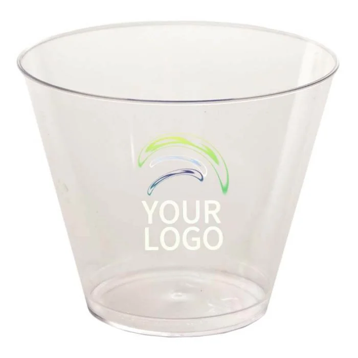 Custom 9oz. Plastic Transparent Cups Water Juice Cup Squat Tumblers for Tasting Event