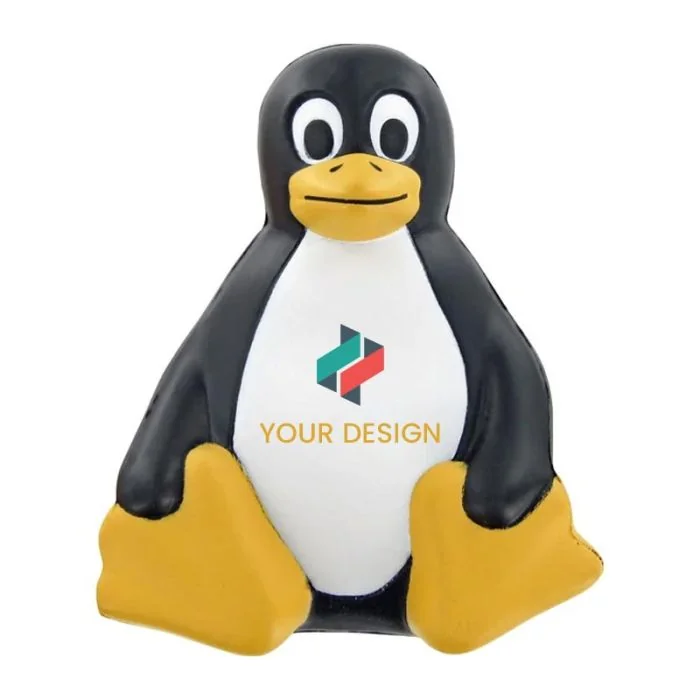 Custom Adorable Sitting Penguin Stress Toy Reliever Perfect for Zoos and Fundraisers