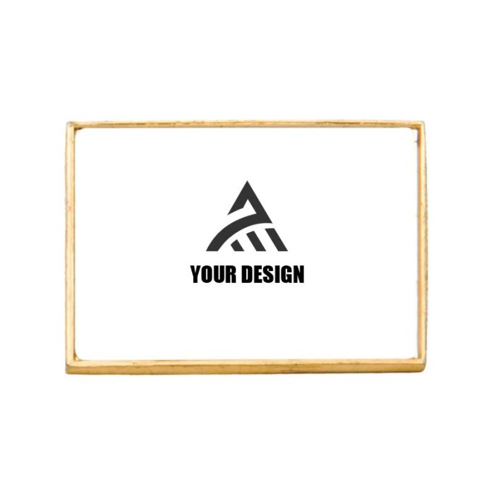 Custom Aluminum Rectangle Lapel Pins - 1" x 0.75" for Events and Promotions