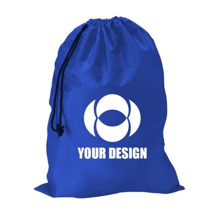 Custom Basic Utility Polyester Drawcord Tote 27"H x 20" W Ideal for Laundry 