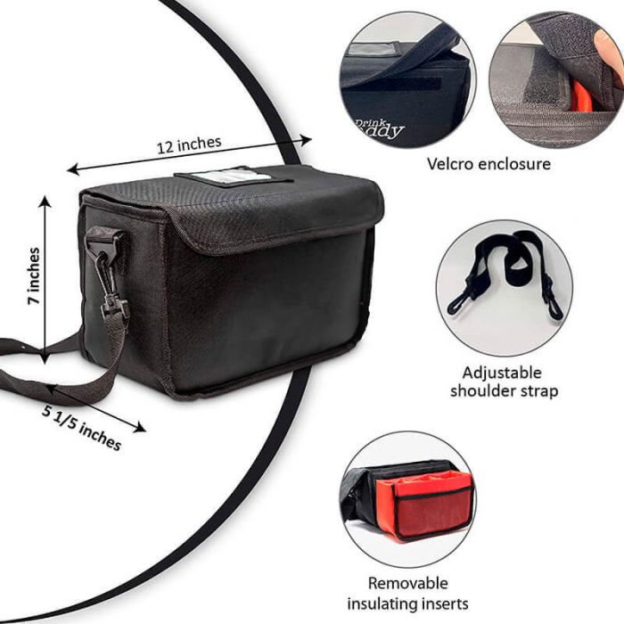 Custom Insulated 12W x 7H Bags Cup Holder Perfect for Food Drink Delivery Beer Carrier Bottle and Coffee Tray