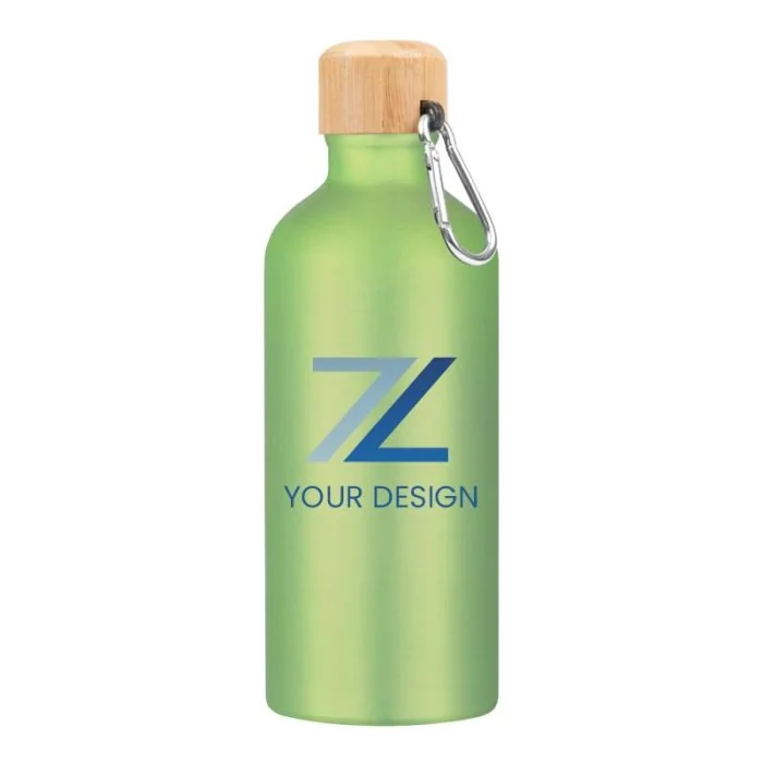 Custom BPA-Free 20 oz. Aluminum Water Bottle with Bamboo Lid