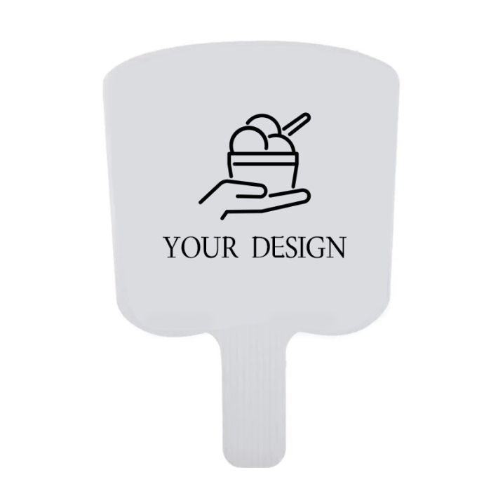 Custom Bread-Shaped Weather-Resistant Corrugated Plastic Hand Fans 11" x 8.5"