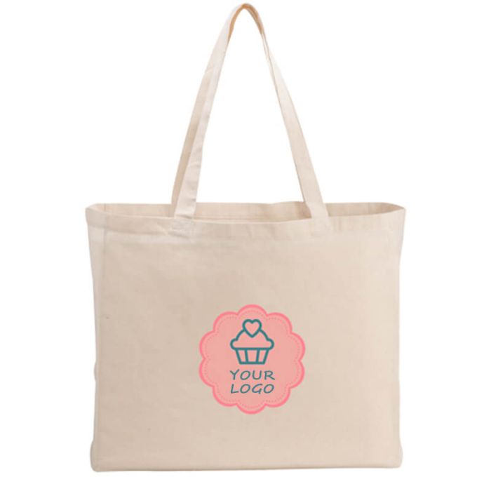 Custom Canvas Shopping 16W x 14H Tote Classic Large Grocery Bags Merchandise Bag
