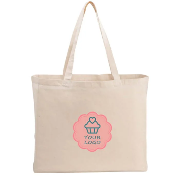 Custom Canvas Shopping 16W x 14H Tote Classic Large Grocery Bags Merchandise Bag