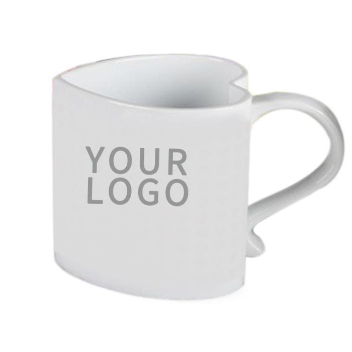 Custom Ceramic 11oz Heart Shape Magic Coffee Cup Hot Temperature Change Color Stoneware Mugs for Valentine's Day