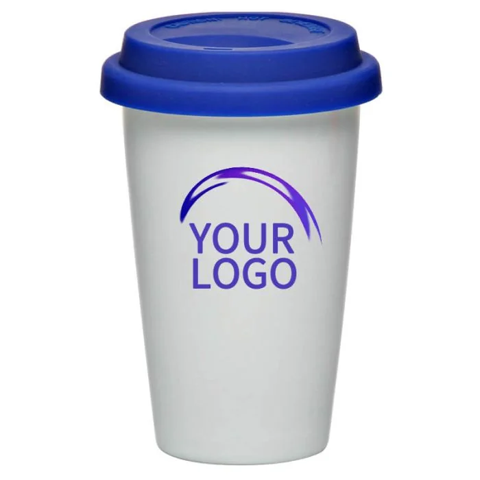 Custom Ceramic Tumbler Coffee Mugs 11 Ounces Travel Mugs Tea Cup with Lid