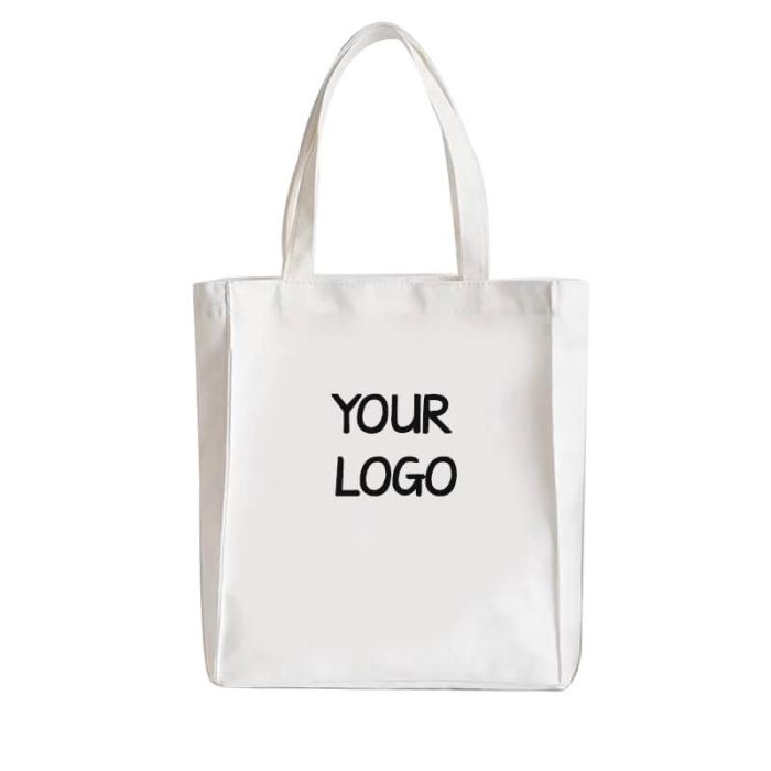 Custom Chic Cotton 15.5" H x 19" W Bag Reusable Shopping Tote Grocery Bags with Magnetic Button Closure