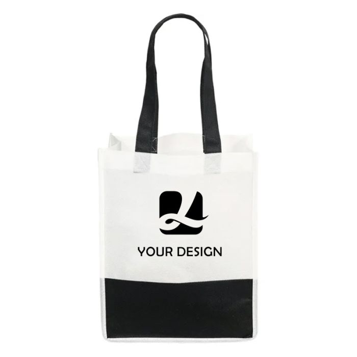 Custom Chic Non-Woven Mini Stripe Tote Bag 12"H x 9.5"W