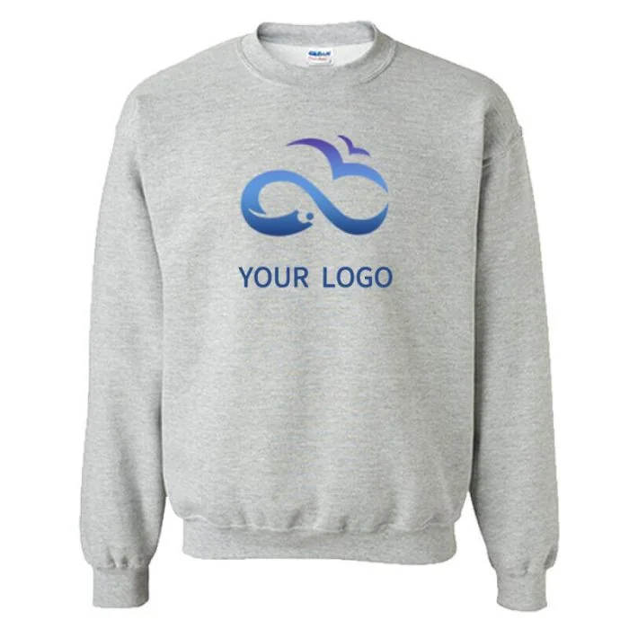 Custom Classic Crewneck Hoody Round Neck School College Light Fleece Pullover
