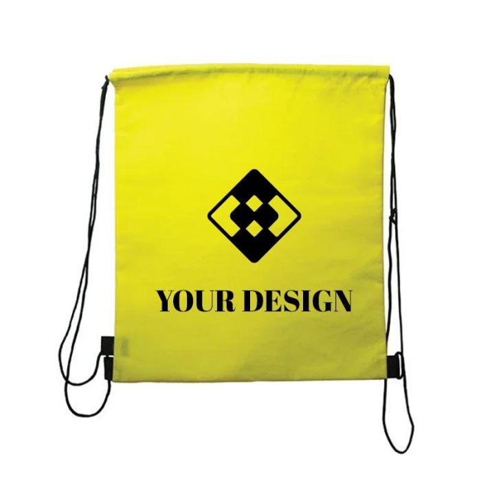Custom Colorful Non-Woven Polypropylene Drawstring Backpack 20" H x 17" W