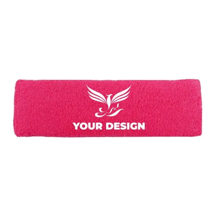 Custom Comfortable Cotton Terry Headband and Absorbent Sports Sweatband