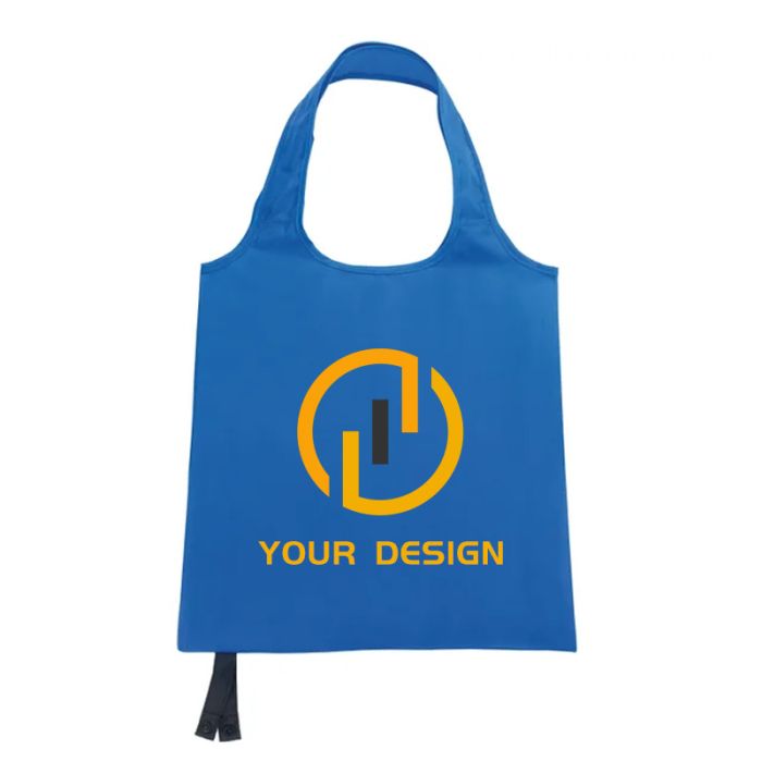 Custom Compact Reusable Foldable Polyester Tote Bag 15"H x 15" W