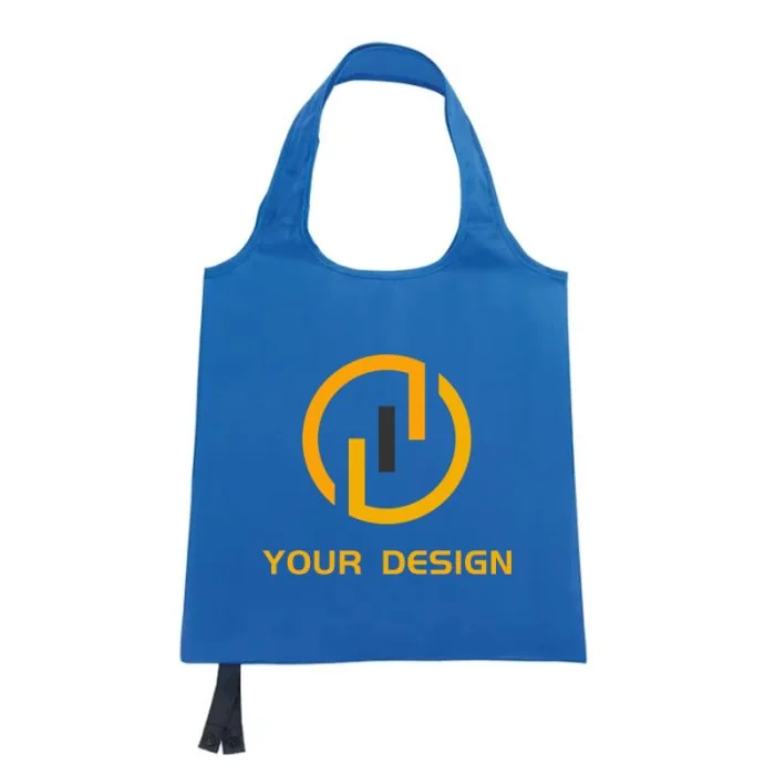 Custom Compact Reusable Foldable Polyester Tote Bag 15"H x 15" W