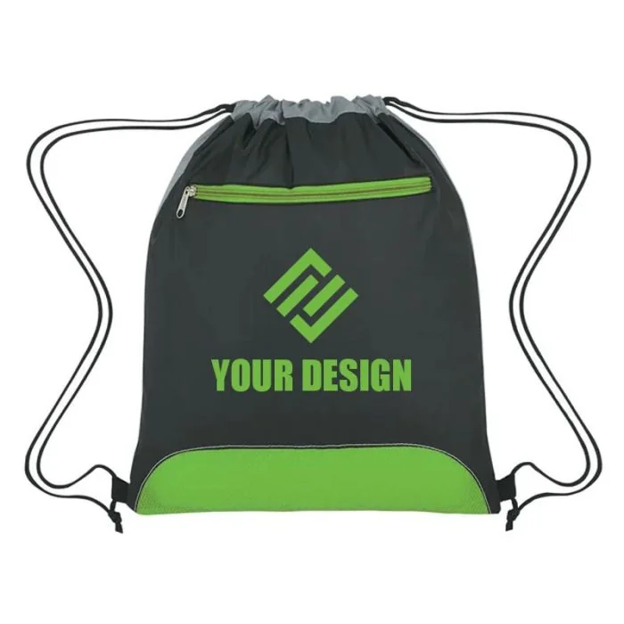 Custom Convenient Polyester Drawstring Sports Pack 17"H x 14" W