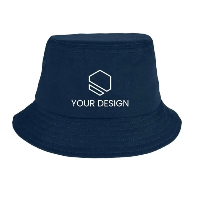 Custom Cotton Bucket Hat with Eyelet Accents and Poplin Sweatband