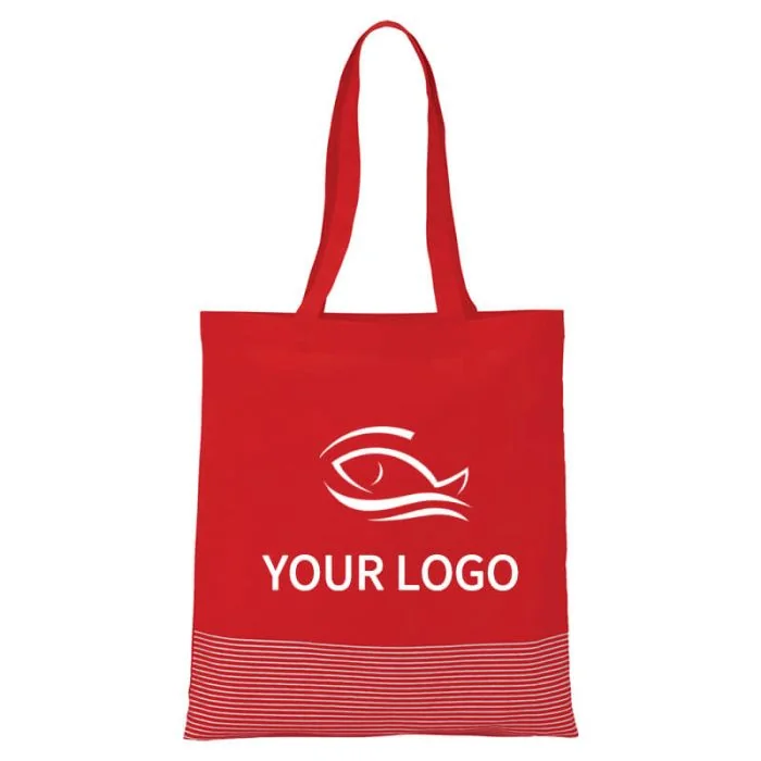 Custom Cotton Canvas 15W x 16H Shopping Tote Large Grocery Bags Retail Book Bag