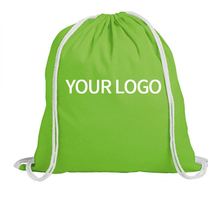 Custom Cotton Drawstring 9.5W x 12H Bag for Cosmetics Gift Gym Clothes