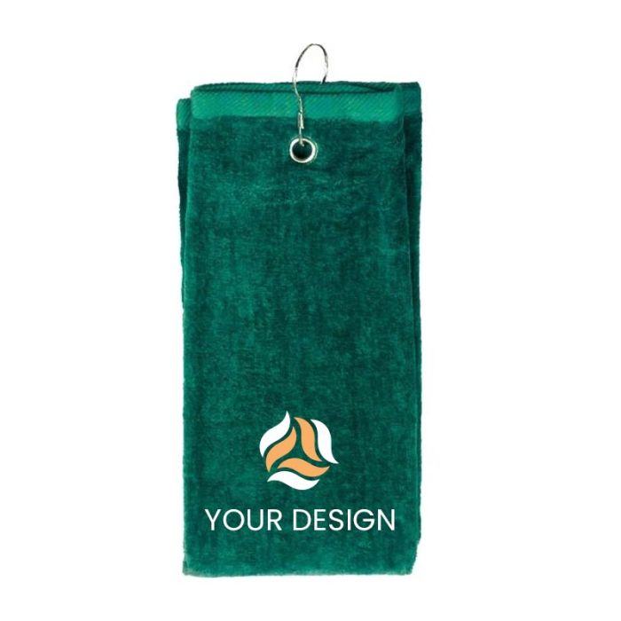 Custom Cotton Tri-Fold Sport Towel for Clean Balls and Gear 25" H x 16" W