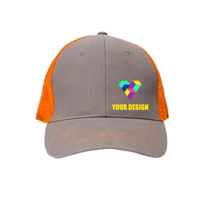Custom Cotton Twill Mesh Back Cap - Adjustable Snap Closure