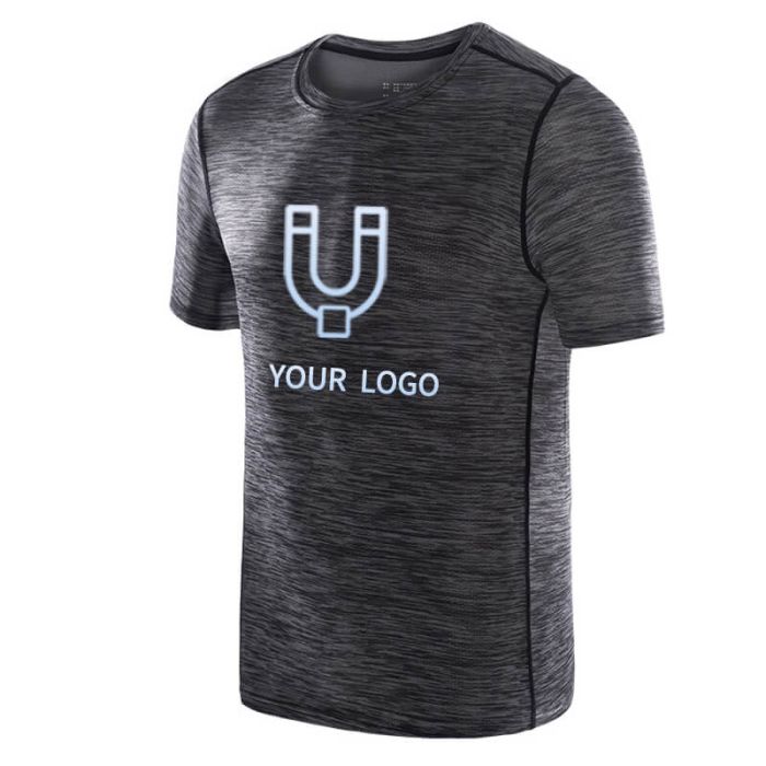 Custom Crewneck Short Sleeve Elastic Undershirt Workout Tee Crewneck Top T-Shirt Casual Round Neck Shirt for Man Woman
