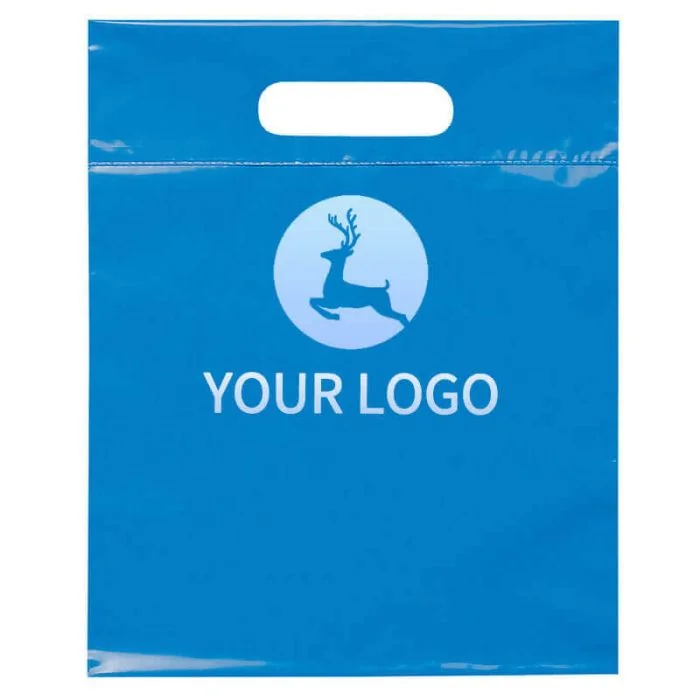 Custom Die Cut Plastic Bag Shopping Gift Bags for Boutique Retail Stores