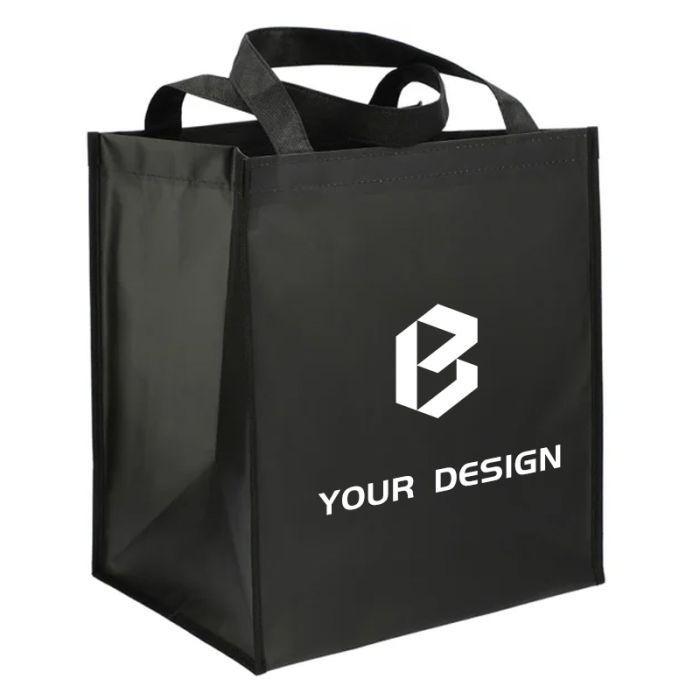 Custom Double Laminated Wipeable Grocery Tote Bag - Durable & Hygienic 10"x13"x15"