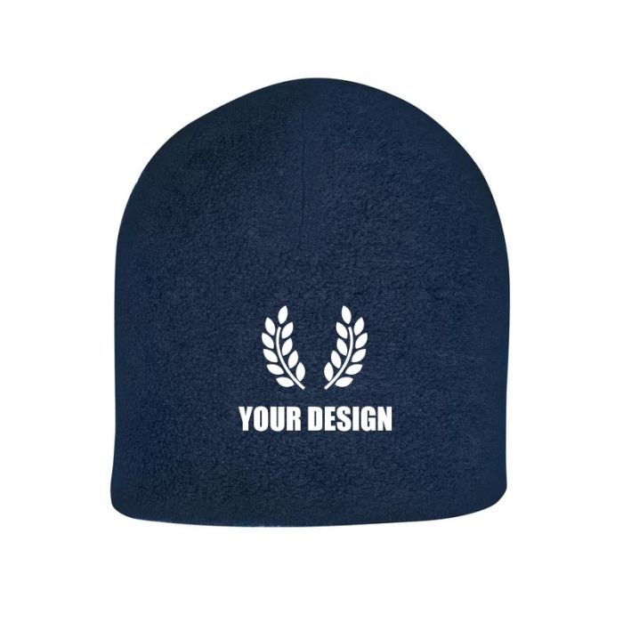 Custom Double Layer Fleece Beanie - Warm Winter Hats for Promotional Giveaways