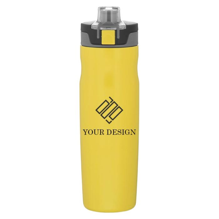 Custom Double Wall Stainless Steel Tumbler 20.9 oz  with Push-Button Lid and Locking Mechanism