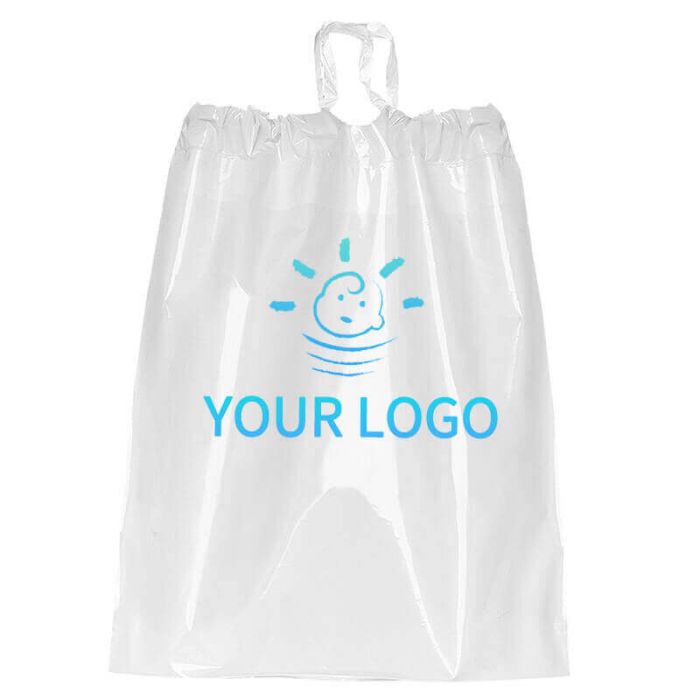 Custom Drawstring Plastic Bag 9.5W x 12H Bulk Candy Gift Cosmetic Bags for  Boutique Retail Stores