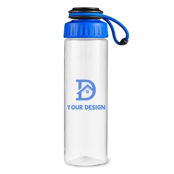 Custom Durable 25 oz Tritan Sports Water Bottle with Duo Function Lid and Dacron Strap