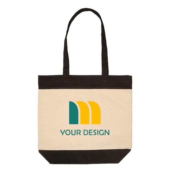 Custom Durable Boutique Cotton Panel Tote 14"H x 15" W