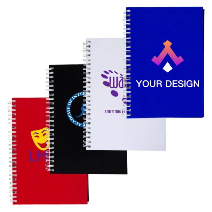 Custom Durable Cover Spiral Notebook with 80 Recycled Lined Pages