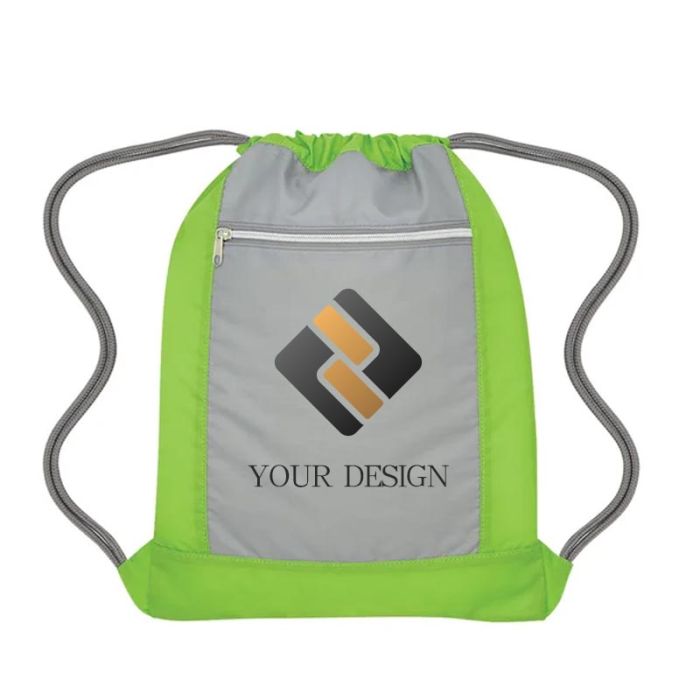 Custom Durable Flip Side Drawstring Sports Bag 17.25"H x 13" W