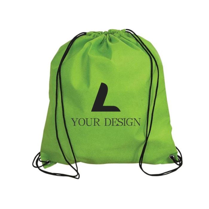 Custom Durable Jumbo Non-Woven Drawstring Backpack 17"H x 14.75" W