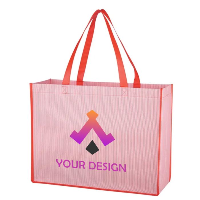Custom Durable Matte Laminated Polypropylene Tote Bag 13.75" H x 18" W x 5.5" D 