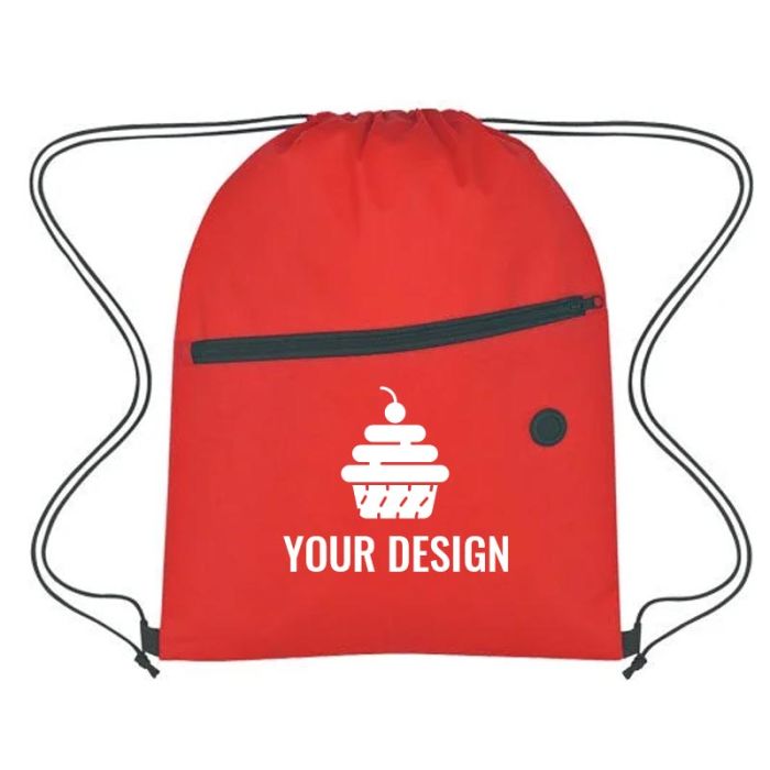 Custom Durable Non-Woven Sports Pack With Front Zipper 17.75"H x 13.5" W