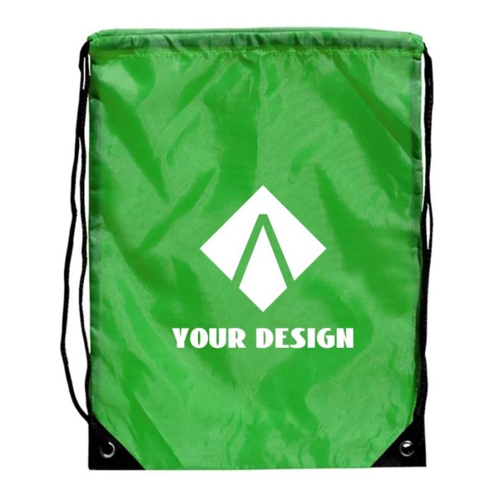 Custom Durable Polyester Junior Size Drawstring Backpack 16.5"H x 13" W