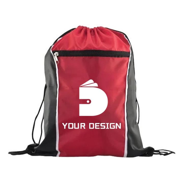 Custom Durable Polyurethane Drawstring Backpack 17.5"H x 14" W
