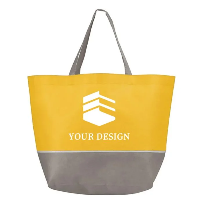 Custom Durable Two-Tone Non-Woven Tote Bag 13"H x 20" W