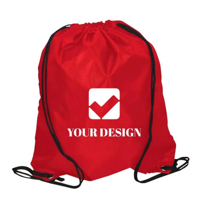 Custom Durable Versatile 420D Polyester Drawstring Backpack 17"H x 14.5"W