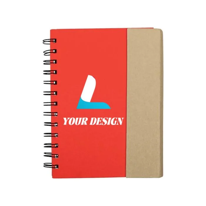 Custom Eco-Conscious Recycled Magnetic Journalbook - Sticky Notes and Pen Included