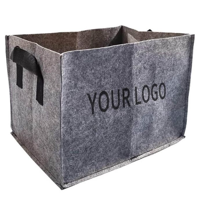 Custom Eco-friendly Felt Large Capacity Storage Box Wine Bag with Handles