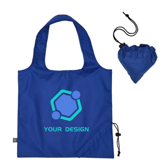 Custom Eco-Friendly  Foldaway 100% RPET Tote Bag 14.5"H x 16" W